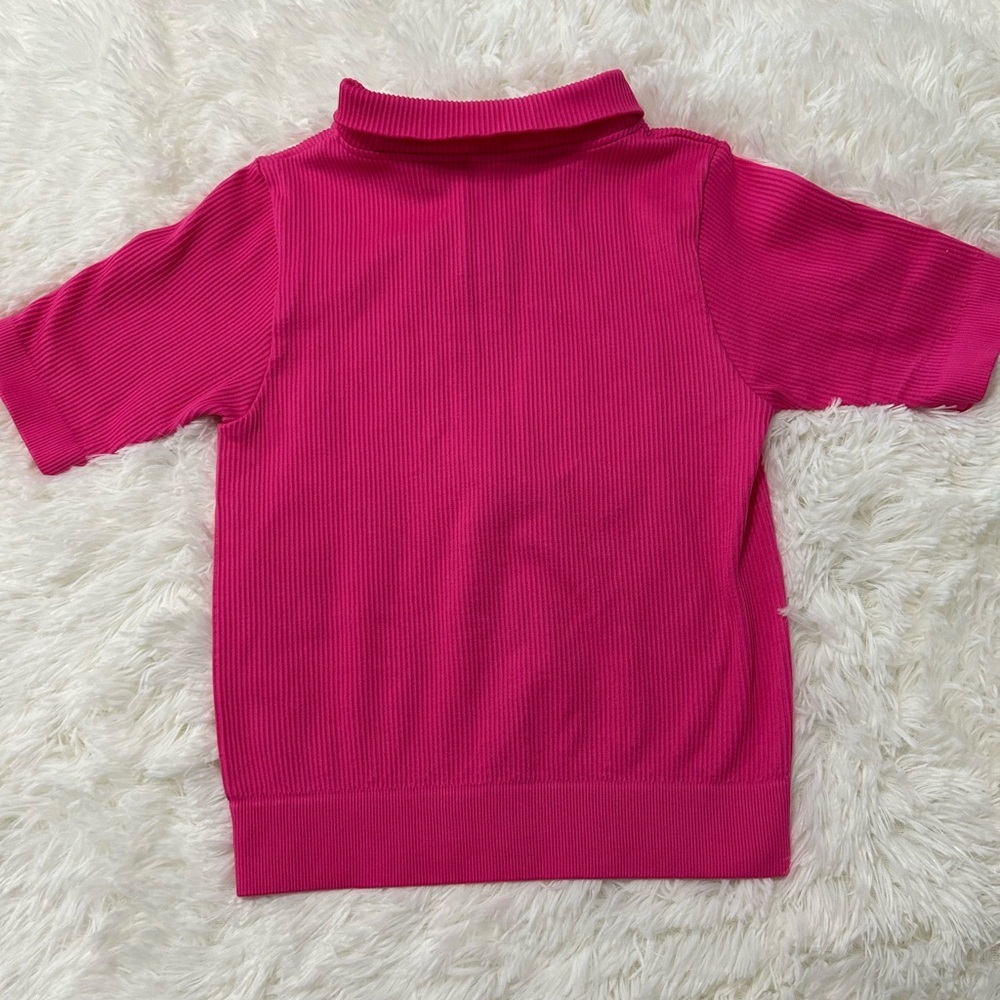 Free Haven Women’s Large Pink Zip-Up Shirt Spandex Shirt - Picture 2 of 3